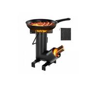 Réchaud Camping Rocket, Poêle à Bois en Acier au Carbone, Réchaud à Bois Forme Fusée pour Cuisine et Chauffage en Plein Air