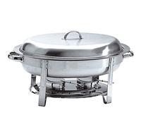 Réchaud de Buffet Ovale en Acier Inoxydable de 6 L, réchaud de Buffet, Plateau de réchaud, pour Mariages et banquets (argenté)