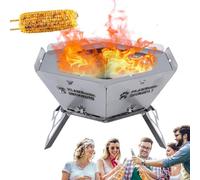 Réchaud de camp portable, grille de feu de camp - Grille de brasier hexagonale pour charges , grille de barbecue robuste pour barbecue poêle à bois pour cuisiner en plein air, feu de camp, p