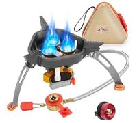Réchaud de Camping 7200w Résistant Au Vent Réchaud à Gaz de Camping Avec Allumage Piézo et Adaptateur Butane Réchaud Portable