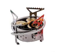 Réchaud de camping 9000 W portable à trois brûleurs avec construction en alliage de cuivre et d'aluminium, design coupe-vent, allumage piézo et pieds pliables pour la randonnée