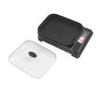 Réchaud de camping à gaz 2 en 1 avec plaque de cuisson d'allumage piézoélectrique, barbecue de table portable, pour extérieur, camping et barbecue, couvercle en verre, poêle à barbecue, mallette de