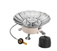 Réchaud de camping | Cuisinière A - Bouclier Paravent Réglable En Forme De Brûleur À Cassette En Acier Inoxydable, Allumage Piezo Coupe-Vent