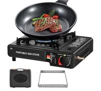 Réchaud de camping, cuisinière à cassette, brûleur 2 en 1 pour la randonnée, le pique-nique, le gril et les aventures en plein air