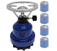 Réchaud de camping E190 | Réchaud à gaz en métal et cartouche de gaz perçable | Cuisinière à gaz | 1 feu | Extérieur, loisirs, pique-nique | Accessoires de camping