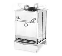 Réchaud de camping pliable et chaud, poêle à bois portable, léger et en acier inoxydable, avec grille, idéal pour les pique-niques et les barbecues en randonnée.