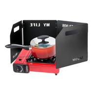 Réchaud de camping pliable - Four à cassette pliable - Pare-brise portable - Pare-brise léger et compact