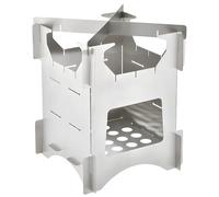 Réchaud de camping pliable portable, mini réchaud en acier inoxydable pour bois, réchaud multi combustible avec design à alimentation croisée, pour cuisine en plein air, randonnée et trekking
