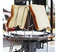 Réchaud de camping pliante grille-pain, grille-pain de camping en acier inoxydable de support 4 Slice Toaster Plateau Petit Déjeuner de cuisson