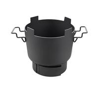 Réchaud de camping portable à bois, en fer avec poignée et grille épaisse, avec système de récupération des cendres, idéal pour les activités de plein air (A).