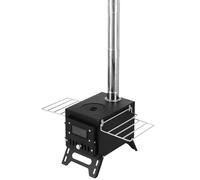 Réchaud de camping portable à bois, mini réchaud de camping compact et pliable en acier inoxydable, multi-combustibles avec sac de rangement, idéal pour la randonnée, les voyages et la cuisi