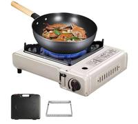 Réchaud de camping portable - Brûleur à cassette - Kit de cuisson à gaz - 34 x 26 cm - Résistant à la chaleur - Design de brûleur d'extérieur compact prêt à voyager - Pour randonnée, pique-nique