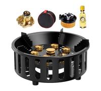 Réchaud De Camping Portable - Brûleur À Gaz Coupe-vent, Système D'allumage Piézo, Poêle Au Propane À Haut Rendement | Comprend 3 Adaptateurs Et Un Sac De Transport Pour Une Utilisation En Plein Air, C
