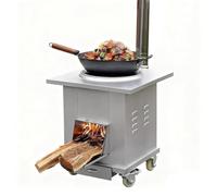 Réchaud de camping portable, poêle à bois multifonction en acier pour la cuisine en plein air, jardin, cabine, chasse et utilisation d'urgence
