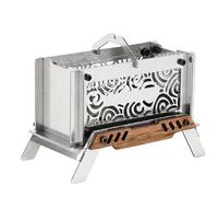 Réchaud de camping portable - Poêle à bois - Réchaud de camping en acier inoxydable - Poêle à bois de camping léger - Poêle à bois de tente pour camping en plein air