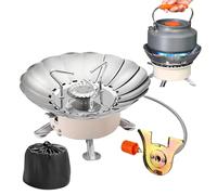 Réchaud de Camping - Ré chaud Portatif Pour Camping Et Randonnée | Table de Cuisson en Acier Inoxydable Réglable Protection Anti-Vent Design pour Randonnée et