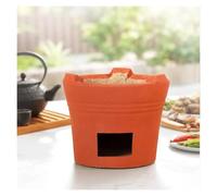 Réchaud de Chauffage Domestique, Barbecue Portable en Argile | Cuisson Haute Température, Excellente Isolation, Portable, pour Fêtes Arrière-Cour & BBQ Parcs(16x14cm)