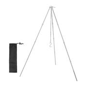 Réchaud de pompier sac à dos - Support extérieur réglable, chaîne de cuisson suspendue, trépied de cuisine pliable - Cadre de support - Système de barres résistantes à la chaleur - Base en métal