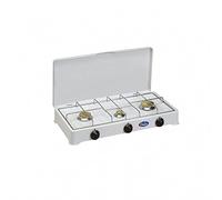 Réchaud de table Parker Blanc à trois 3 feux Bruleur Gaz Réchauds Alimentation GPL (gaz dans les BOMBOLES) pour usage extérieur 5328CB - Fabriqué en Italie