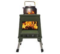 Réchaud de Tente Portable à Bois pour Camping - Mini Poêle pour Cuisiner et Chauffer Avec 16 Aérations