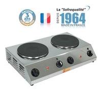 Réchaud Electrique Professionnel 2 plaques Diamètre 300 mm Sofraca Noir G