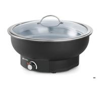 Hendi Chafing Dish électrique Tesino, bain-marie, couvercle en verre, jusqu'à 85°C, INOX