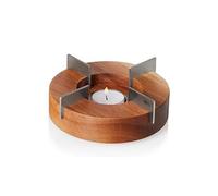 Réchaud et chauffe-plats 14.5 cm bois d'acacia et acier inoxydable TK48