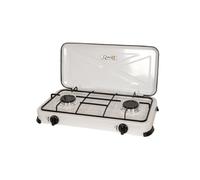 Réchaud à gaz 2 feux 4 pieds 4,4kw blanc avec couvercle