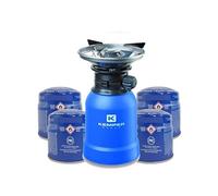 Réchaud gaz 2200W Coque ABS Piezo + 4 cartouches de gaz 190gr KEMPER