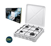 Réchaud gaz 4 feux 5850W EDM Blanc laqué Dimensions : 50 x 50 x 10 cm