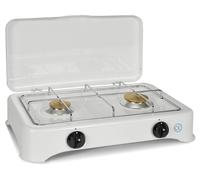 Kitchen Chef Réchaud à gaz 5326 C 2 brûleurs 3,4 kW Émaillé blanc