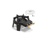 Rechaud gaz 9,8KW en fonte véritable sur 4 pieds 3 robinets + Tuyau gaz flexible 1.50m INTEC