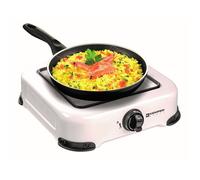 KEMPER - Réchaud gaz de camping 1 feu 1300W Blanc Grille amovible 4 Pieds