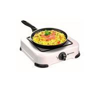 Réchaud gaz portable 1 feu 1200W Blanc laqué Couvercle Plaque de cuisson KEMPER