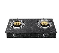 Réchaud Gaz Double 2 Brûleurs 3.2/3.2 kW, Allumage Piézo, Vitroceramique Noir Moucheté Facile à Nettoyer. Portable, Autoportant, Idéal Intérieur, Extérieur, Caravane, Camping. Puissance totale 6.4kW