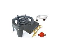 Rechaud gaz INTEC 9800 en fonte véritable sur 4 pieds 3 robinets + tuyau gaz 1.50m et détendeur propane