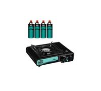 Réchaud gaz Portable 2200 W + 4 Cartouches gaz butane Camping Road trips Piezo Mallette Etna