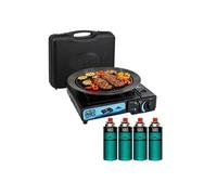 Réchaud gaz portable 2200W Allumage Piezo 4 Cartouches Plaque grill Mallette