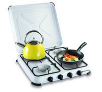 KEMPER - Réchaud gaz portable 4 feux - 4650W - blanc laqué