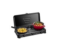 Réchaud gaz portable KEMPER 3 feux 3450W Noir Couvercle Plaque de cuisson
