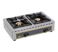 Réchaud Gaz Professionnel 2 Feux Roller Grill - 14 kW - Plaques en Fonte