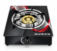 Réchaud Gaz Simple 1 Brûleur 3.45 kW, Vitrocéramique Noir