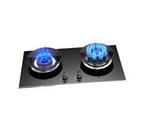 Réchaud portable à double brûleur, verre trempé avec protection anti-extinction, couvercle en cuivre pur, 5,2 kW, for la maison, le restaurant et l'extérieur(NG)