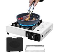 Réchaud portable pour camping, réchaud de cuisine extérieur avec mallette de transport - Équipement de cuisine, brûleur pour pique-nique, camping, randonnée, barbecue