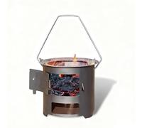 Réchaud portable, réchaud à bois portable Steel Rocket Stove avec poignée, idéal pour le camping, les situations d'urgence, la survie et la vie hors réseau (30 x 26 cm).