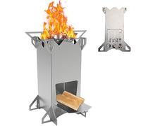 Réchaud portable, réchaud de camping, réchaud à bois portable léger, réchaud à fusée pliable en acier inoxydable, mini réchaud de camping multi-combustibles, pour la cuisine en plein air, la
