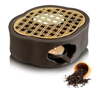 Réchaud pour théière en céramique, chauffe-théière avec bougeoir, chauffe-théière noir, design creux, réchaud en céramique, chauffe-café, chauffe-théière pour café, thé et lait