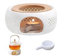 Réchaud pour théière,Théière en Porcelaine, Porte-Bougies Chauffe-Plats,Chauffe-thé en Porcelaine,réchaud en Porcelaine, Design Creux sculpté, réchau