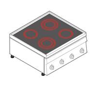 Réchaud vitrocéramique - 4 plaques - gamme 600 - Tecnoinox