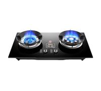 Réchauds À Gaz Portables, Réchaud De Table 5,2 KW À 9 Cavités, Wok En Acier Inoxydable Avec Dessus En Verre Et 2 Brûleurs, Avec Protection Anti-extinction Et Minuterie(LPG)